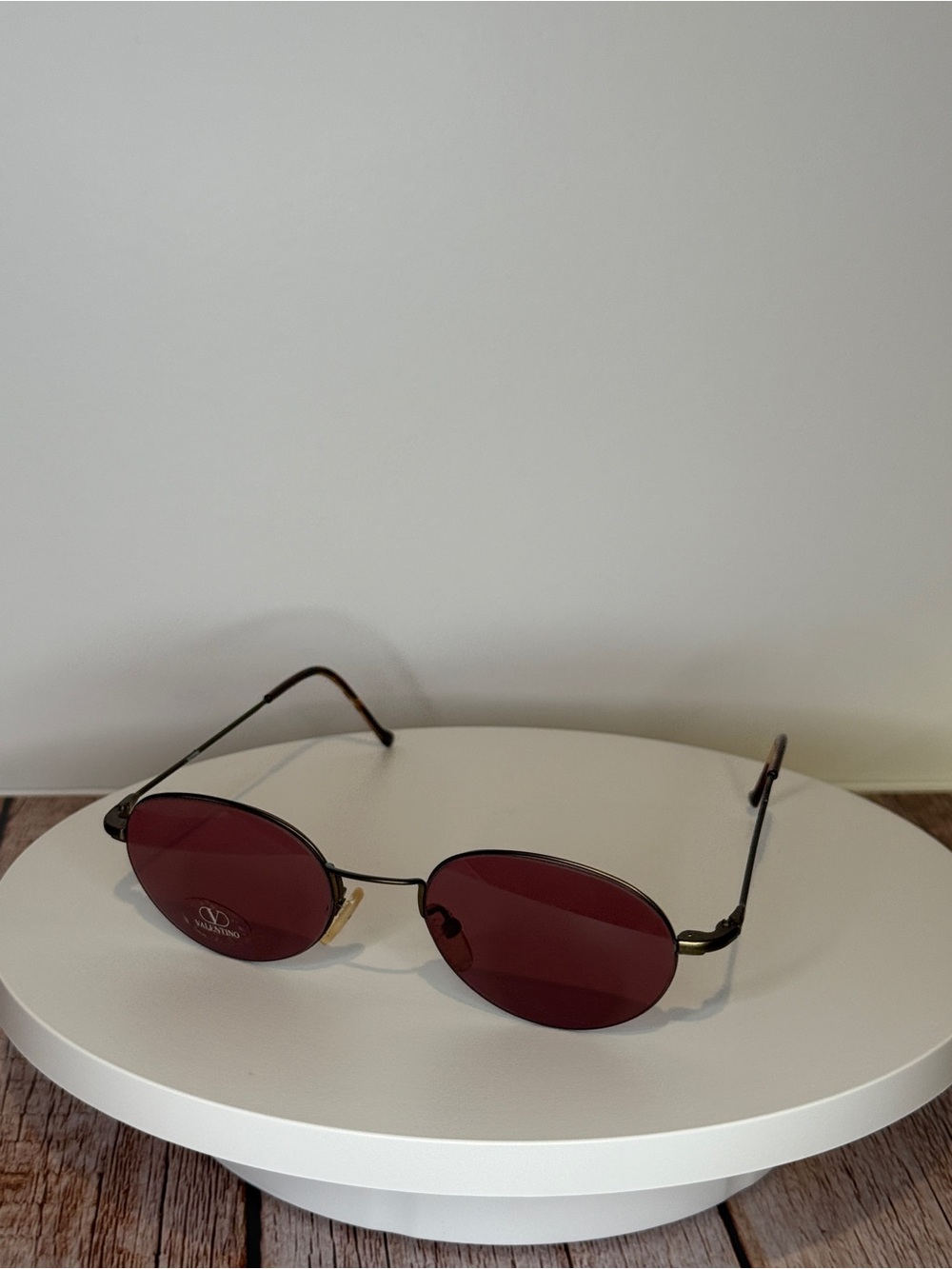 Valentino Oval Burgundy Lens Women's Sunglasses